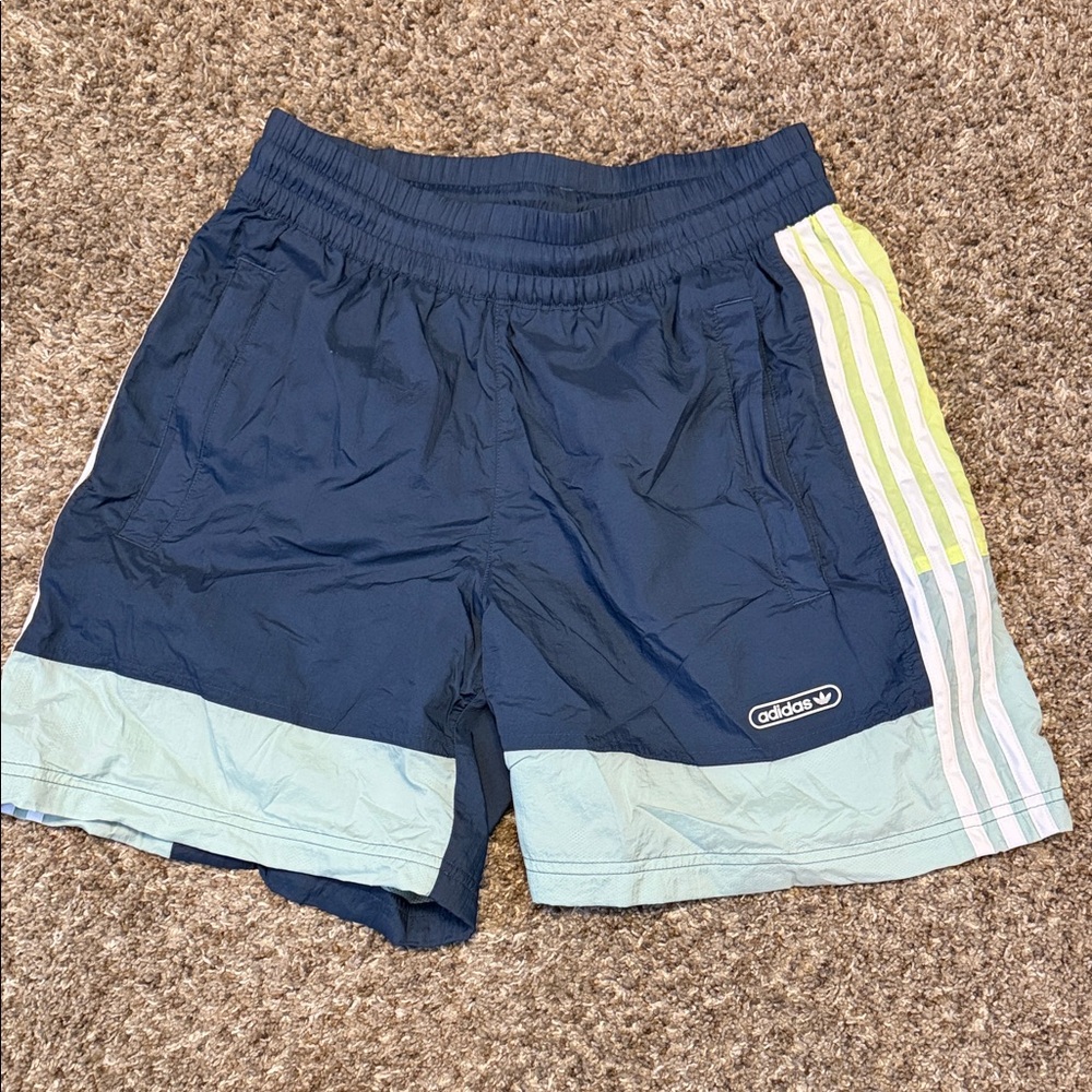 Adidas Dark Blue and Mint Green Shorts